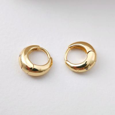 Small Gold Ear Hoops, 12*11.6mm, 18K Gold Plated Leverback Earrings, Huggie Hoops Earring S1183