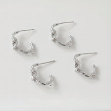 Load image into Gallery viewer, C Shape Knot Earrings Post, 14K Gold, S925 Silver Ear Pin Nickel Free Earrings, Ear Stud Hypoallergenic Earring Findings GE078-D0431