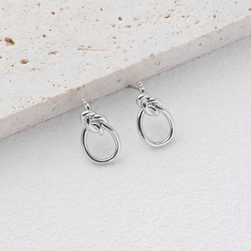 Poste para pendientes con nudo dorado, pasador para pendientes de plata S925, pendientes sin níquel, aro para pendientes de 18 quilates, accesorios para pendientes con nudo D0387