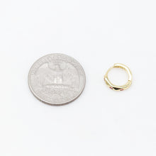 Load image into Gallery viewer, Multicolor Cubic Pave Ear Hoops, 12.6mm, 18K Gold Plated Leverback Earrings, Huggie Hoops Earring S20475