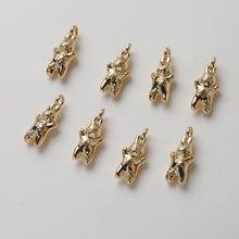 Cargar imagen en el visor de la galería, Dije de conejito, colgante de conejo bañado en oro de 14 quilates, dije de animal, dije de gato, accesorio para collar GZ722