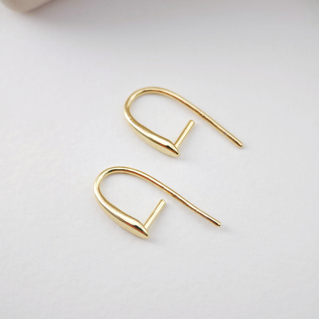 Fish Hooks, 18K Gold Plated Ear Wires, Gold Earring Earring Hooks, Ear Wires for Jewelry Making D0181