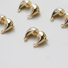 Cargar imagen en el visor de la galería, Pendientes de aro con diseño de cuerno de vaca, oro/plata de 14 quilates, pendientes de plata S925 sin níquel, accesorios hipoalergénicos para pendientes tipo botón GE116