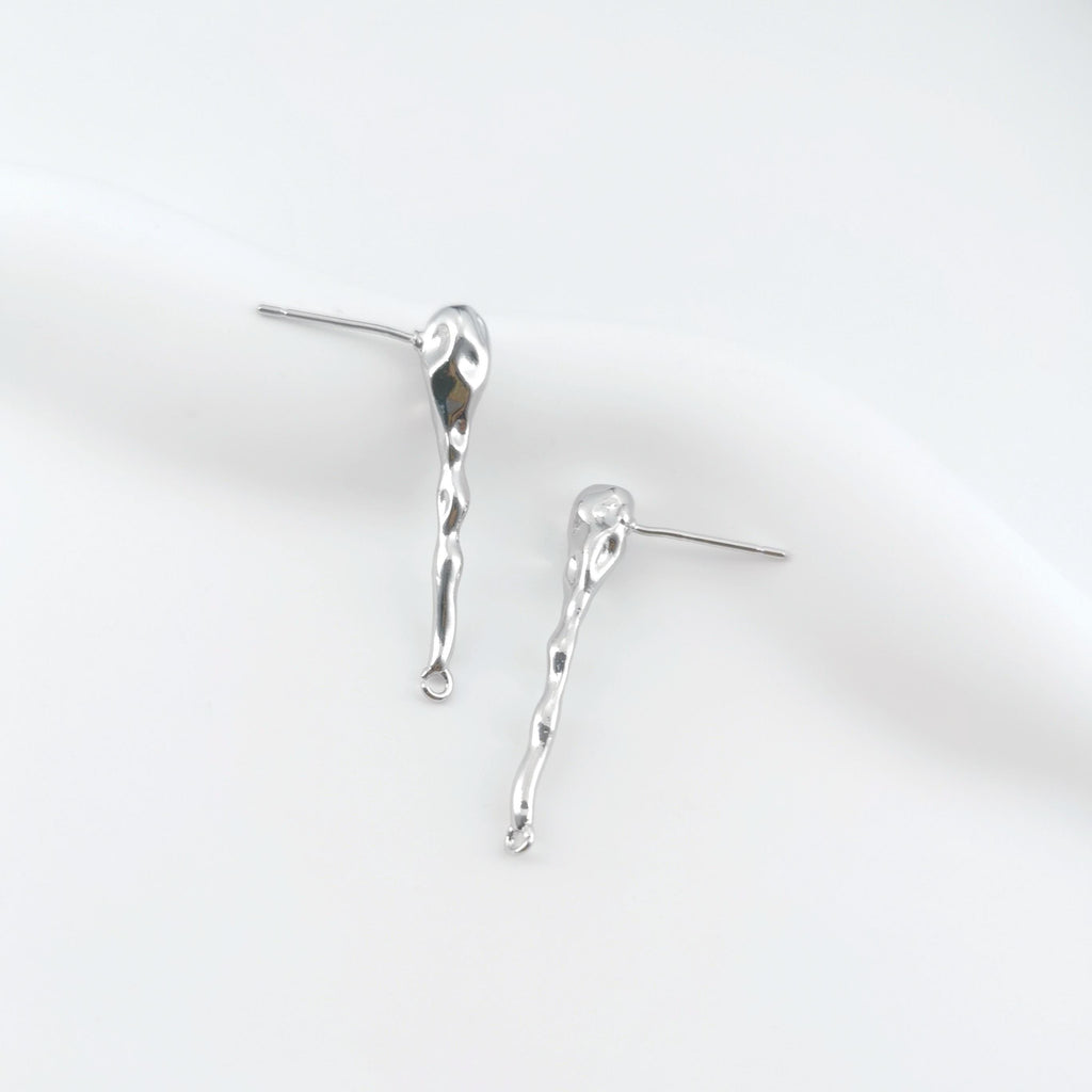 Pendiente de oreja martillado con aro, pendiente de plata S925 sin níquel, pendiente de botón dorado/plateado, accesorios hipoalergénicos ZX102