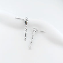 Cargar imagen en el visor de la galería, Pendiente de oreja martillado con aro, pendiente de plata S925 sin níquel, pendiente de botón dorado/plateado, accesorios hipoalergénicos ZX102