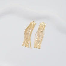 Load image into Gallery viewer, Gold Chain Tassel Pendant, Gold Wheat Style Chain Charm, 18K Gold Plated Earring Chain Pendant, Earring Findings ZX356