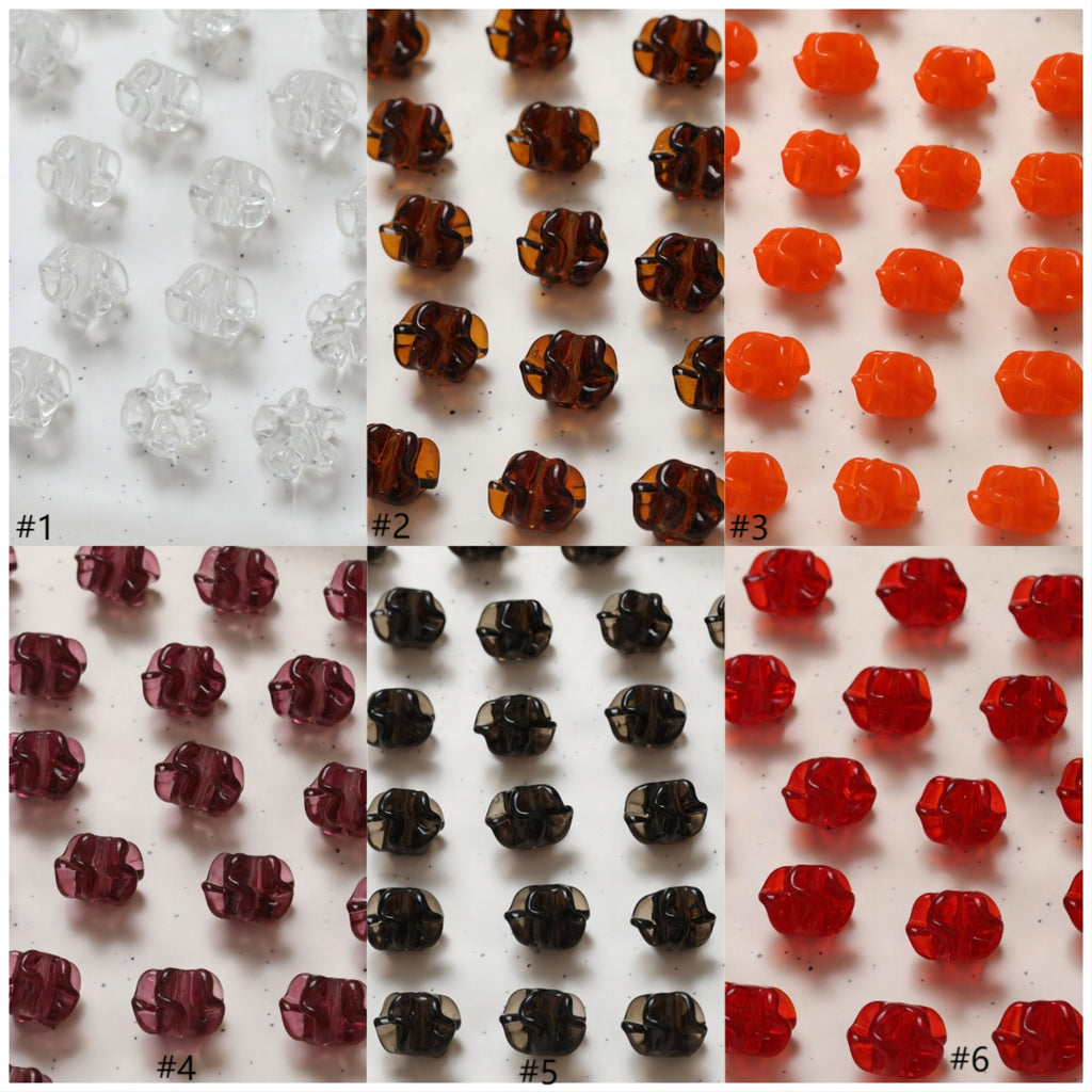 Irregular Flower Glazed Beads, Spacer Beads, 15x11mm, Crystal Glass Loose Beads for Jewelry Making, DIY Beads Finding GT071