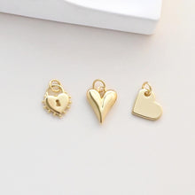 Load image into Gallery viewer, Heart Lock Pendant, Heart Charm, 18K Gold Plated Necklace Making Pendant, Love Pendant, Jewelry Findings S1329