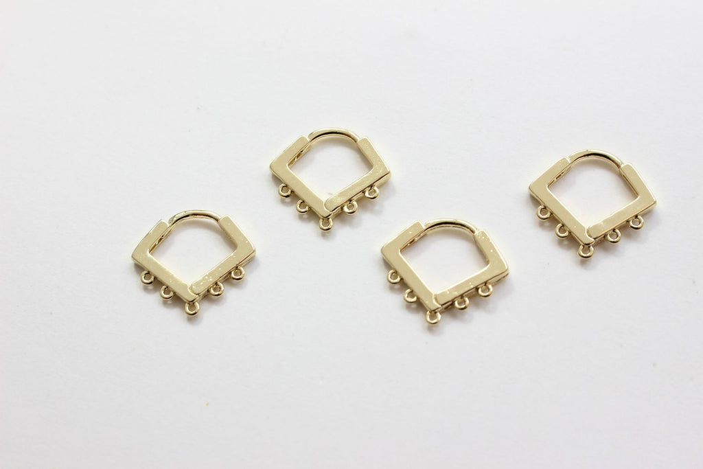 10PCS 18K Gold Plated Leverback Earring Parts with loops, Huggie Hoops Earring Parts, Ear Hoops, earring findings for Jewelry Making BB065