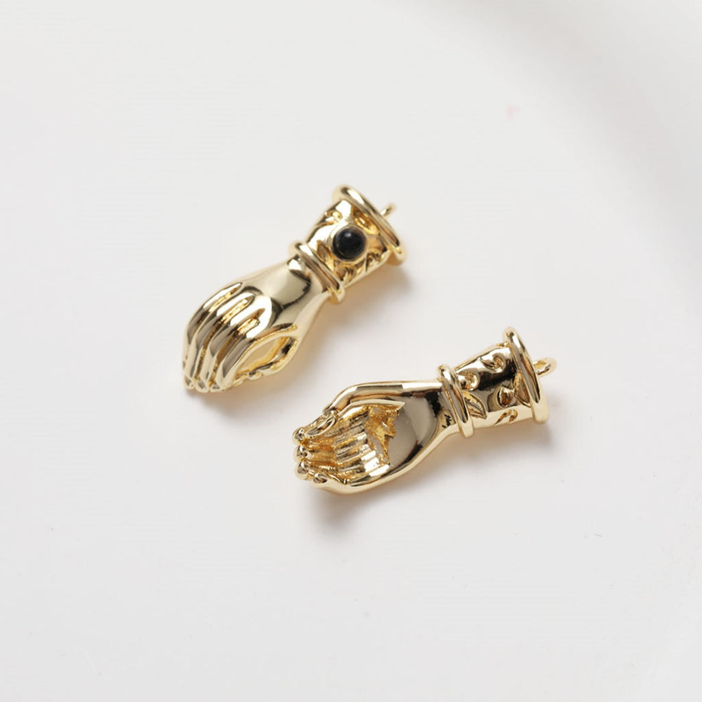 2pcs Hand Connector Charm, 14K Gold/Silver Plated Pendant, Neckalce Bracelet Making Pendant, Jewelry Supply Finding GZ269