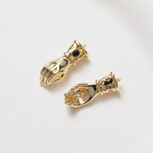 Load image into Gallery viewer, 2pcs Hand Connector Charm, 14K Gold/Silver Plated Pendant, Neckalce Bracelet Making Pendant, Jewelry Supply Finding GZ269