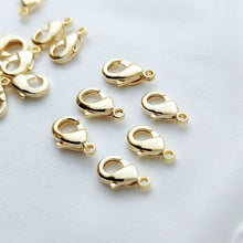Cargar imagen en el visor de la galería, 10 cierres de langosta chapados en oro brillante de 18 quilates, 10 mm, para hacer collares y pulseras, accesorios de joyería S017-ZX7032