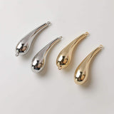Polished Large Hollow Teardrop Pendant/Connector, 14K Gold/Silver Plated Charm, Necklace Pendant GZ747