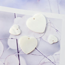 Load image into Gallery viewer, 10pcs Heart White Mother-of-Pearl, MOP Shell Pendant, Sector White Nacre, Shell Charm, Mother of Pearl Jewelry Making Findings RY064