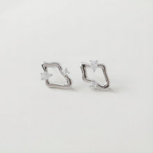 Load image into Gallery viewer, Irregular Pave CZ Earring Post, 14K Gold/Silver Plated,  S925 Silver Pin Nickel Free Earrings, Hypoallergenic Earring Findings JJ005