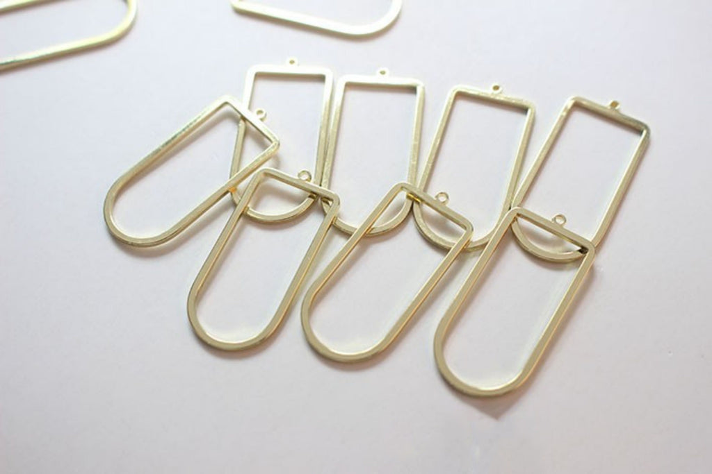 10 colgantes calados con forma de arco, chapados en oro de 14 quilates, plata y oro mate, para collares y bisutería ZZ089