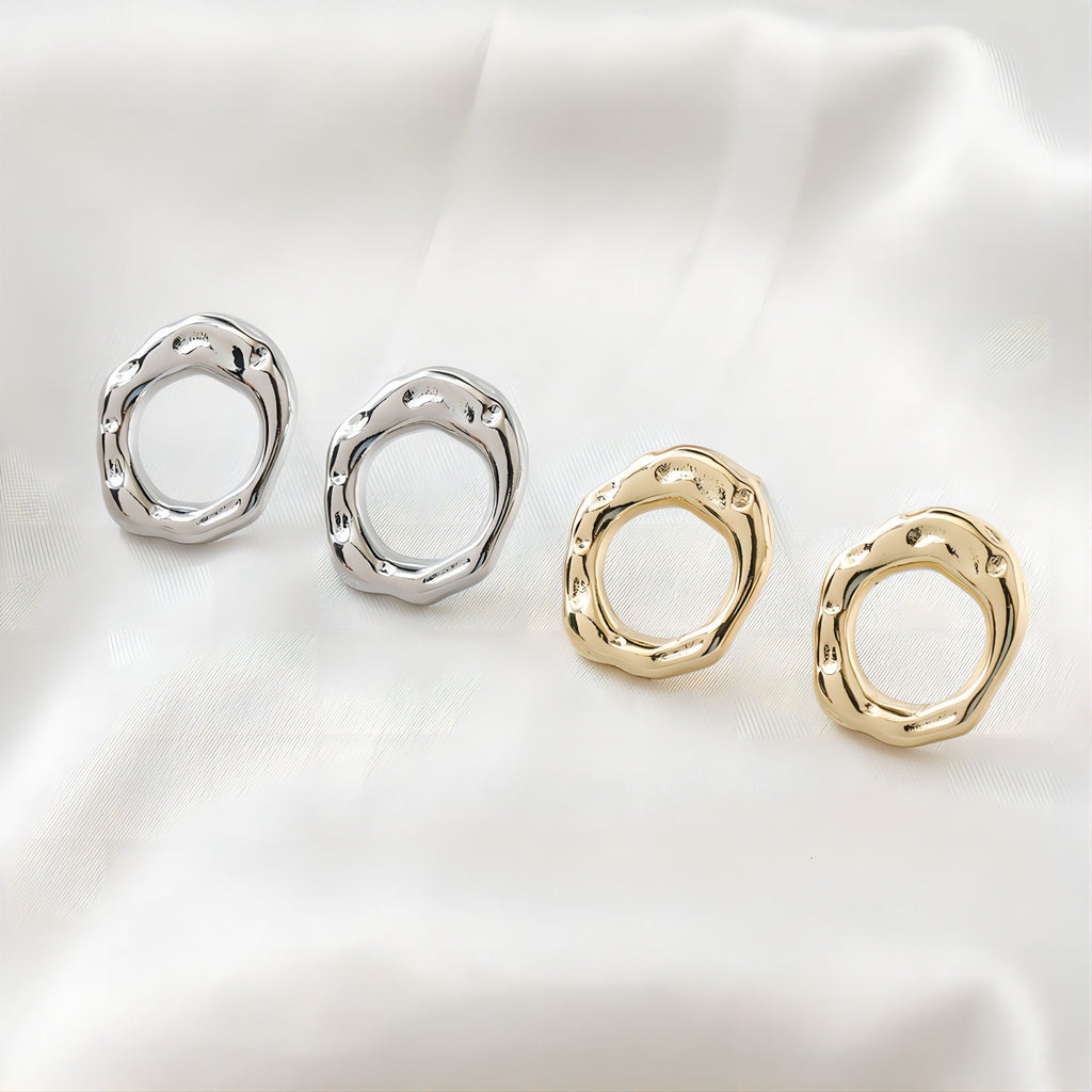 قرط أذن من الفضة الإسترليني عيار 925، دبوس أذن غير منتظم، خالٍ من النيكل، مشبك أذن ذهبي/فضي، مضاد للحساسية، JJ017