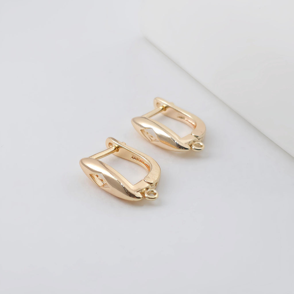 Gold Plated U Shape Hoop Earring, Huggie Hoops Earring Parts, U shape Hoop earring  for Jewelry Making ZX324