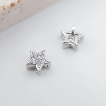 Load image into Gallery viewer, 10pcs 6mm Cubic Star Spacer Beads, 18K Gold Plated Micro CZ Pave Beads, Dainty Bracelet Necklace Making Beads, Jewelry Finding S224