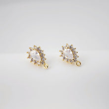 تحميل الصورة إلى عارض المعرض، أقراط على شكل زهرة بوهو من الزركونيا المكعبة المتدلية، مطلية بالذهب مع حلقة، مضادة للحساسية، أدوات يدوية الصنع لتركيب الأقراط، لوازم صنع الأقراط بنفسك D0247