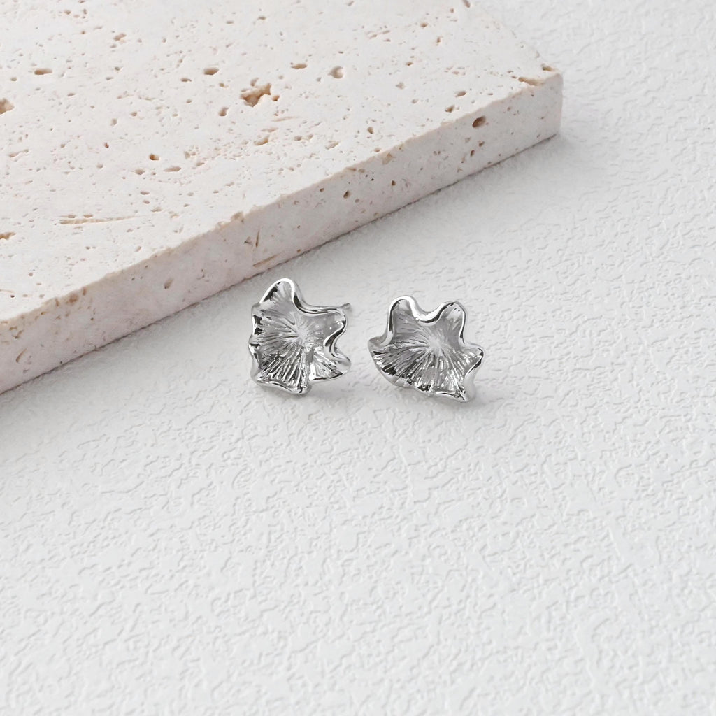 Flower Earring Post, 18K Real Gold Plated Brass Stud Earring With Loop, s925 silver pin, Nickel Free, Earring Finding D0482