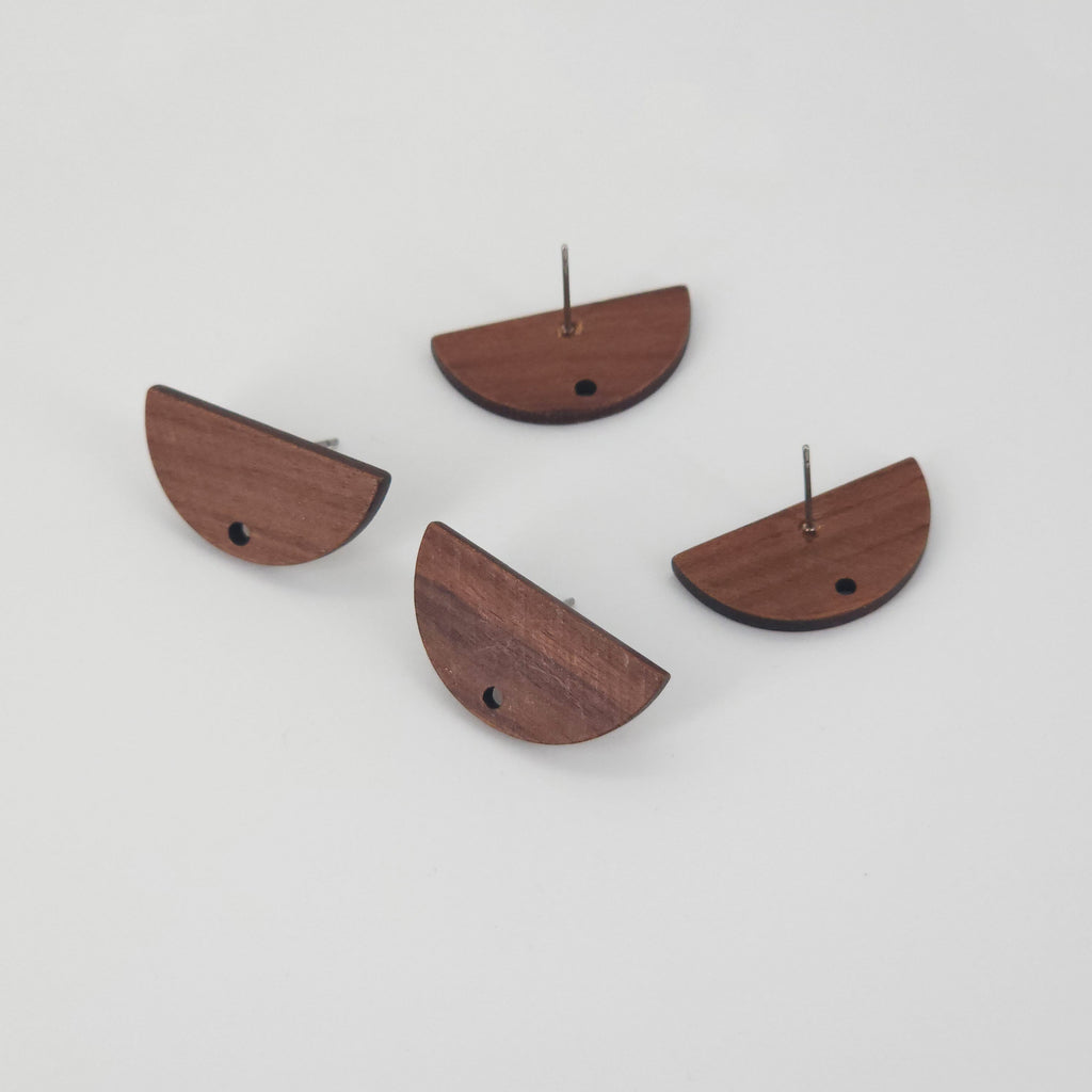 أقراط خشبية من 4 قطع، أقراط خشبية نصف دائرية للنساء، مصنوعة من خشب الجوز المُعاد تدويره، خالية من النيكل، أقراط هندسية مميزة، رقم المنتج JT973
