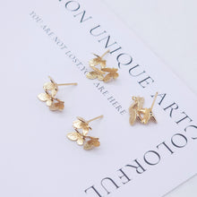 Load image into Gallery viewer, 4PCS Butterfly Ear Post with Loops, S925 Silver Ear Pin, Nickel Free, 13x10mm, 18K Gold Plated Stud Earring Finding ZX031