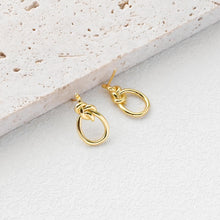 Cargar imagen en el visor de la galería, Poste para pendientes con nudo dorado, pasador para pendientes de plata S925, pendientes sin níquel, aro para pendientes de 18 quilates, accesorios para pendientes con nudo D0387