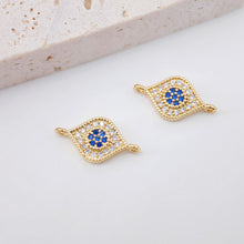 Cargar imagen en el visor de la galería, Dije de mano de Hamsa con pavé de circonitas cúbicas, chapado en oro de 18 quilates, 24 mm, ideal para collares y pulseras, accesorio de joyería S203