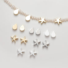 Load image into Gallery viewer, Starfish Spacer Beads, Drop Beads, 14K Gold Plated, Silver, Dainty Earring Making Beads, Jewelry Finding GZ236-ZX7028