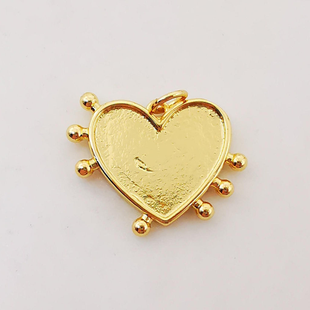 Red Heart Enamel Charms, 18K Gold Plated Love Pendant, Necklace Making Pendants, 22mm, Jewelry Findings S355