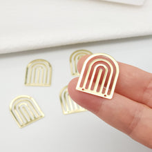 Load image into Gallery viewer, Arch Connector with holes, 14K Gold Plated Brass Earring Making Findings, 25mm Jewelry Findings STT041-D0019