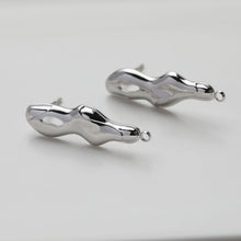 Load image into Gallery viewer, Irregular Ear Post With Loop, S925 Silver Ear Pin Nickel Free Earrings, Gold/Silver Ear Stud, Hypoallergenic Earring Findings GE120