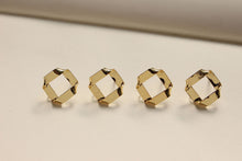 Load image into Gallery viewer, 18K Gold Plated Fold Earring Post with loop, Gold Rhombus Post, S925 Silver Ear Pin, for Jewelry Making BB078