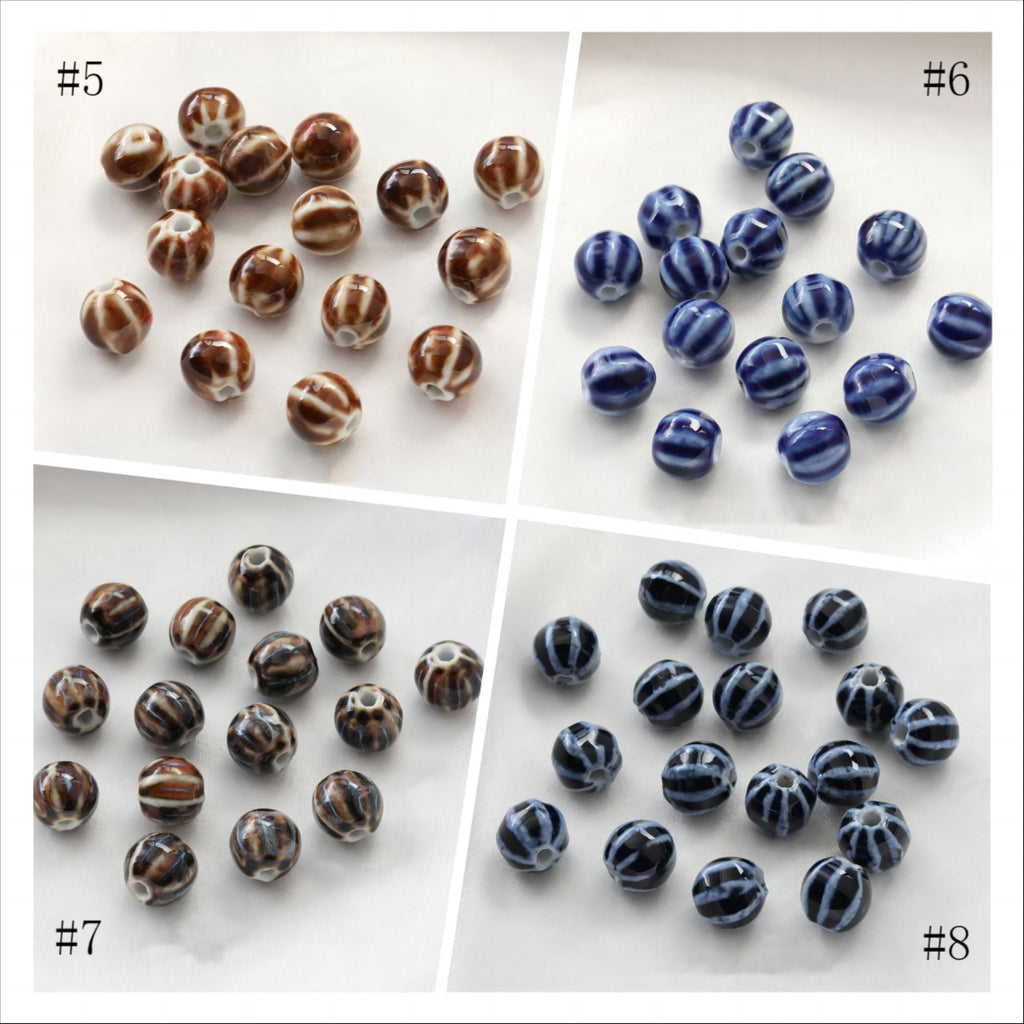 5 cuentas espaciadoras de calabaza, colgante de calabaza de cerámica, cuentas de cerámica para hacer joyas, hallazgos de cuentas DIY GZ432