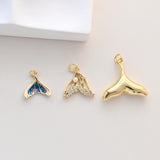 Fishtail Pendant, Enamel Marine Life Charms, Gold Plated Fishtail Charms, Bracelet Making, Jewelry Findings S1331