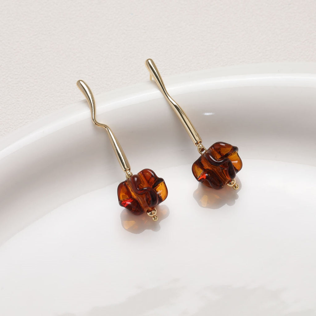 Irregular Flower Glazed Beads, Spacer Beads, 15x11mm, Crystal Glass Loose Beads for Jewelry Making, DIY Beads Finding GT071