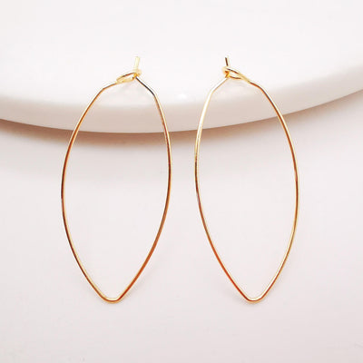 20pcs- Oval Shape Wires Pendant, Gold Plated Earring Finding, 19x38mm, Nickel Free, DIY Earring Charms, Earring Making Findings Z038
