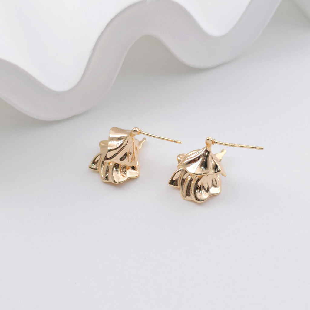 Vertical Flowers Earring Post with Peg Bail, Nickel Free, Flower Ear Stud Loop, Hypoallergenic Earring Finding ZX315