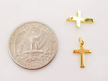 Load image into Gallery viewer, Gold Cross Charms, 18K Shiny Gold Plated, Necklace Earring Making Charms, 13x10mm, Religion Jewelry Findings S825