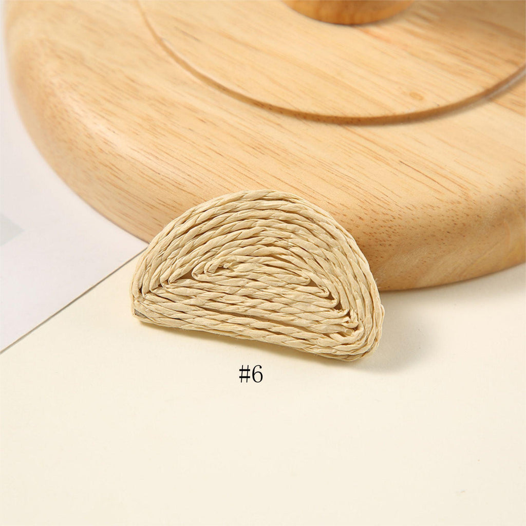 4 piezas de accesorios para pendientes de tejido de paja, fabricación de pendientes bohemios, bonitos pendientes de estilo vacacional para niñas, accesorio para pendientes hecho a mano BS001