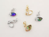 Crystal Pave Swan Charms, 18K Gold Plated Gemstone Charms, Bird Pendant, Necklace Making Charm, Jewelry Findings S20284