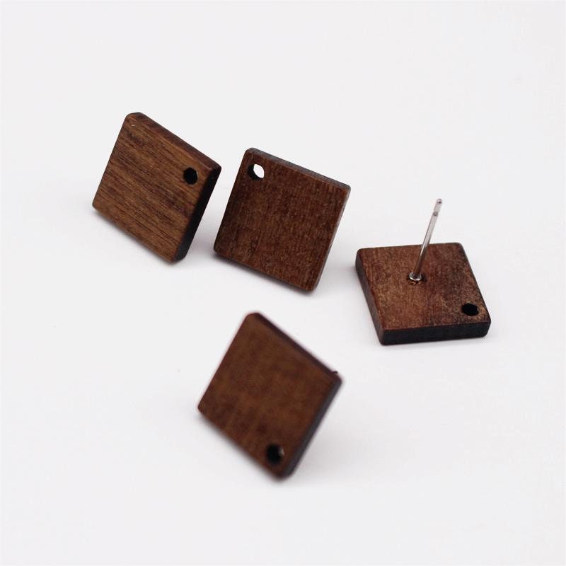 10PCS Wooden geometrical Studs Collection, Geometric Wooden Earring Findings, Nickel Free, Earring Finding PS030-JT002