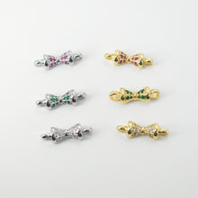 Load image into Gallery viewer, CZ Pave Boho Connector, Cubic Zircon Crystal Pendant, Bracelet Necklace Pendant, 14K Real Gold Plated, Jewelry Findings S20834