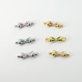 CZ Pave Boho Connector, Cubic Zircon Crystal Pendant, Bracelet Necklace Pendant, 14K Real Gold Plated, Jewelry Findings S20834