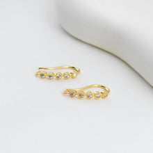 Load image into Gallery viewer, 18K Gold Plated Ear Wires, Cubic Pave Earring Hooks, Nickel Free, Fish Hooks, Ear Wires for Jewelry Making D0144