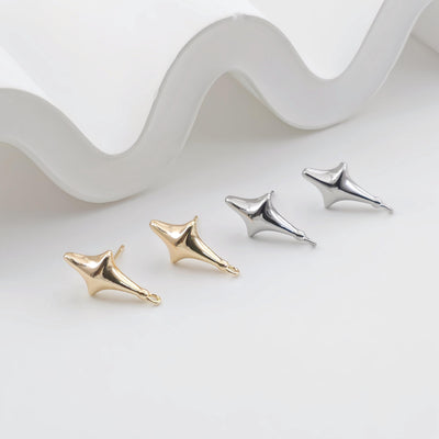 Gold Star Earring Post With Loop, Nickel Free Earrings, Ear Stud with Loop, Hypoallergenic Earring Findings ZX325