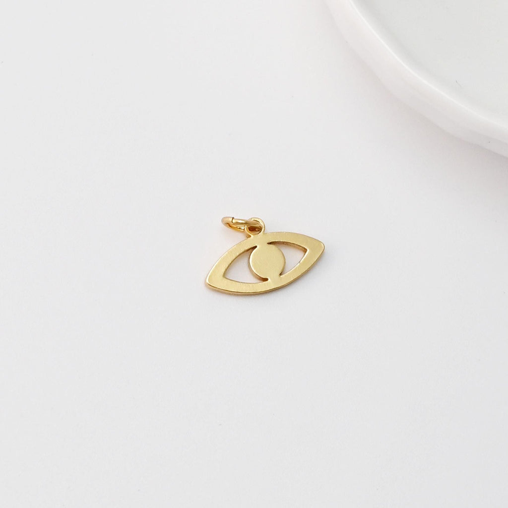 10pcs Gold Eye Charms, Horn Charm, Cactus Pendant, 18K Gold Plated Eye Charms, Necklace Charms, Jewelry Findings