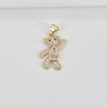 Load image into Gallery viewer, Bear Charm, Pave CZ, 18K Gold Plated Crystal, Teddy Bear Pendant, Rabbit for Jewelry Making S20784