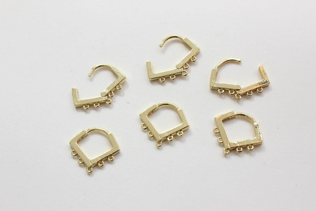 10PCS 18K Gold Plated Leverback Earring Parts with loops, Huggie Hoops Earring Parts, Ear Hoops, earring findings for Jewelry Making BB065